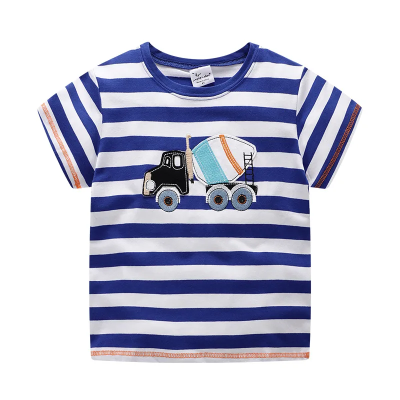 

2019new Kids clothes casual baby boy children clothing short-sleeved T-shirt cement car printing boy round neck Tees cotton Tops
