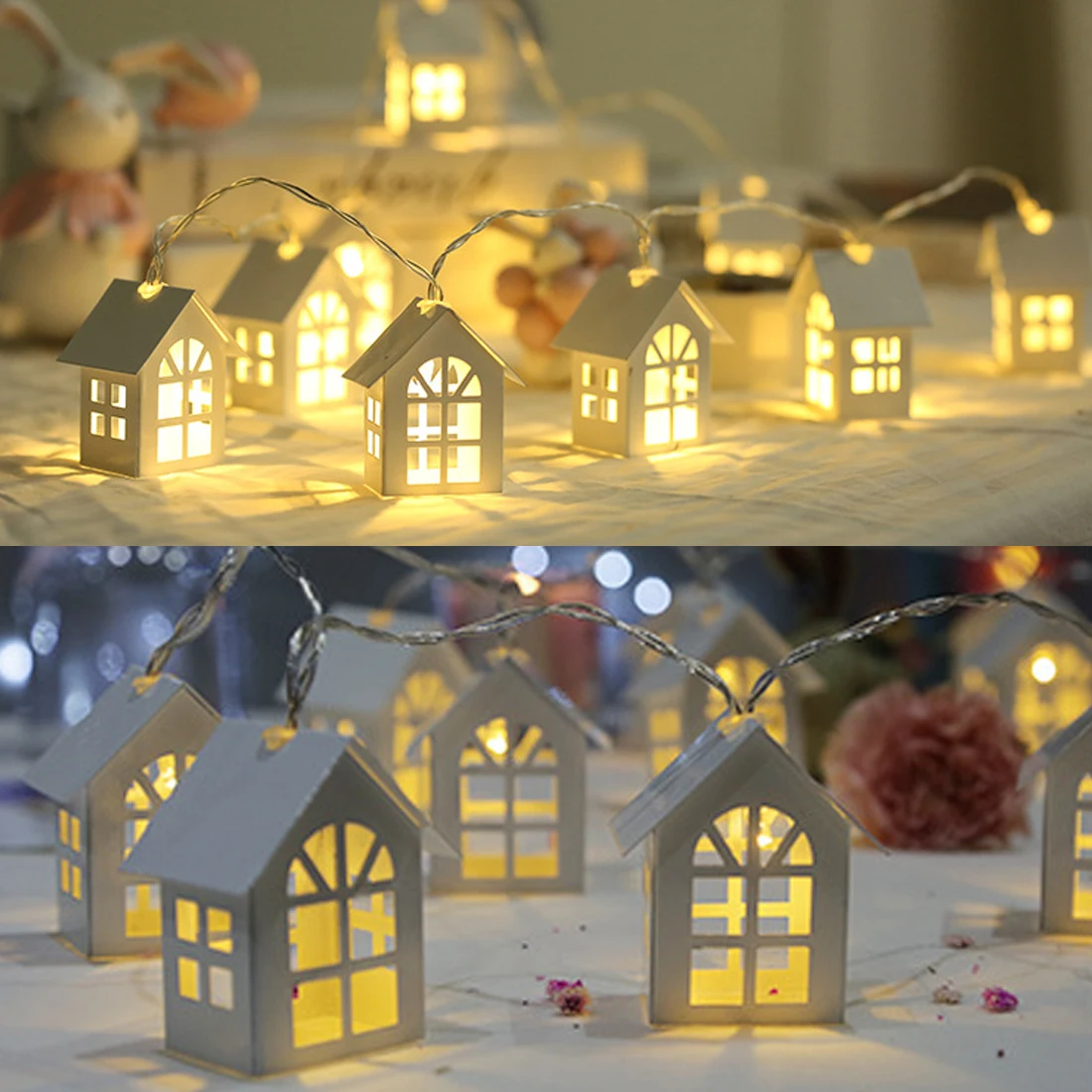 

Xmas Decoration 2M 10pcs LED Christmas Tree House Style Fairy Light Led String wedding New Year christmas decorations for home