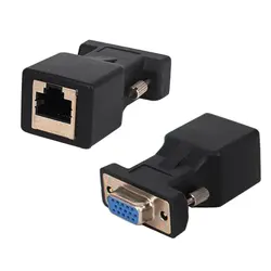 VGA Extender 15 Pin женский RJ45 LAN CAT5 5E CAT6 сетевой Ethernet-Кабель Женский адаптер компьютерный переключатель мультимедийный конвертер