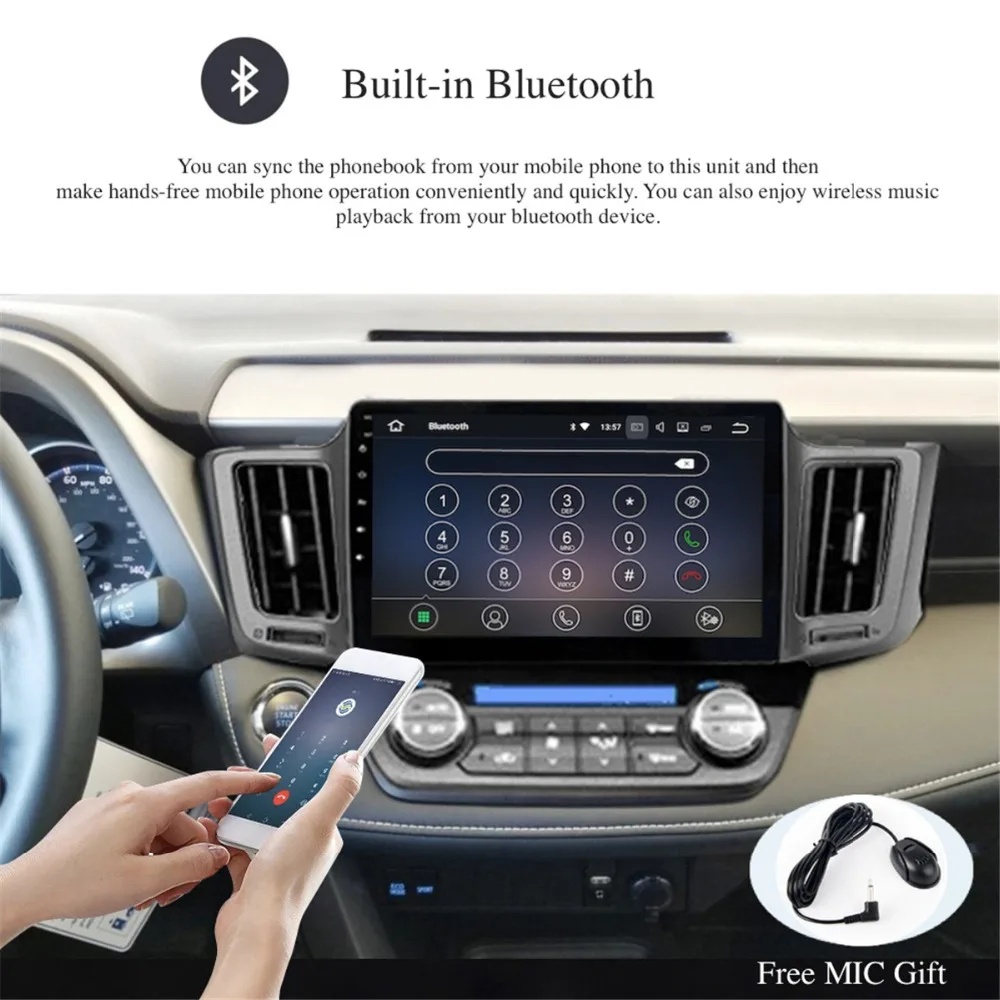Top Car Radio GPS Android 8.1 1 Din For Toyota RAV4 2017 2015 2016 Radio 4-core Multimedia Support DAB DVR OBD Head unit tape record 0