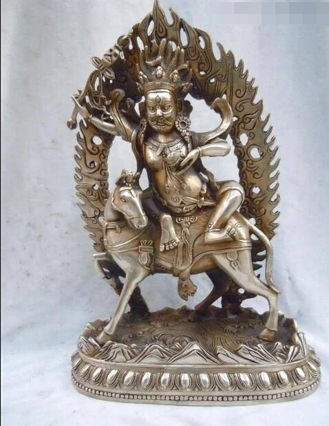 

shitou 001826 China Tibet finely old silver carved Palden Lhamo buddha statues