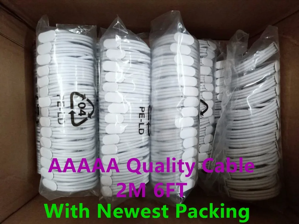 

100Pcs/lot,100% aaaaa+ Quality 1m 3FT OD 3.0mm Data USB Sync Charger Cable For iPhone X XR XS 8 7 6 6s plus, with newest box