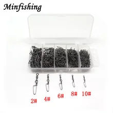 Minfishing 250 шт./лот Поворотные Рыбалка с Arc кнопки MS+ HX Роллинг Поворотный Размеры на возраст 2 4 6 8 10 лет# прозрачный розничной коробке рыболовные снасти