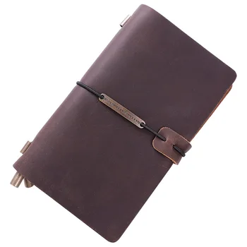 

Hot Sale 100% Genuine Leather Notebook Handmade Vintage Cowhide Diary Journal Sketchbook Planner Buy 1 Get 4 Accessories Gift