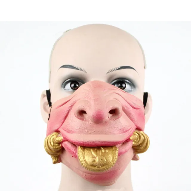 Funny Scary Of Half Face Clown Latex Masks Ugly Villain Face For