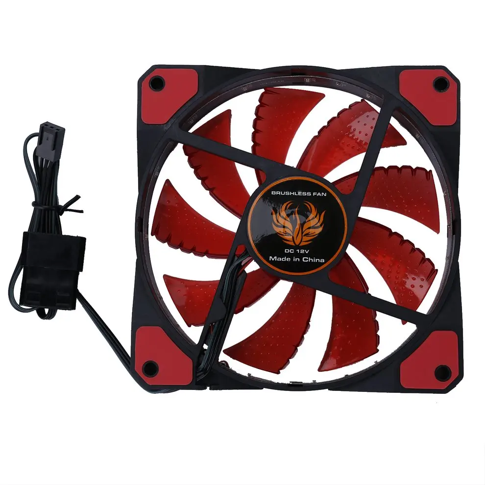 

8pcs Red Light 120mm LED Ultra Silent Computer PC Case Fan 15 LEDs 12V Easy Installed