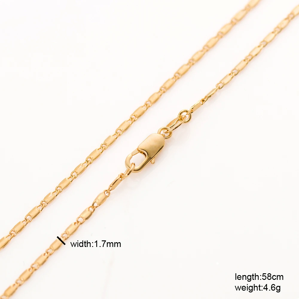 Drbonham long 60cm thin 1.7mm 18KGF gold filled flat anchor chain