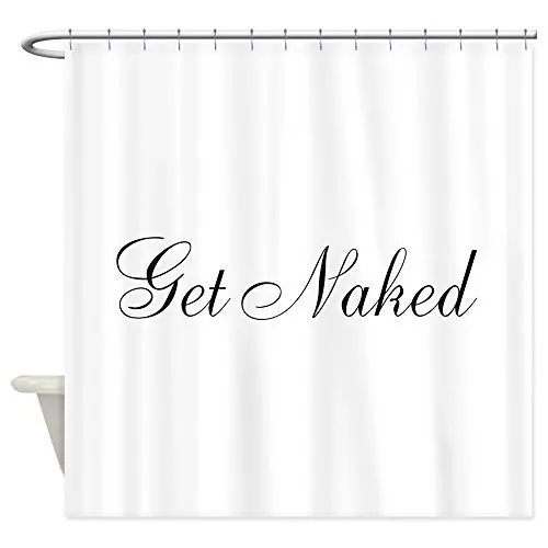 Memory Home Shower Curtain Get Naked Black Script Shower Curtain