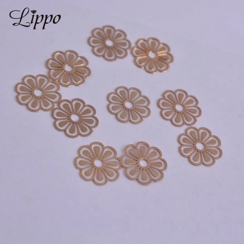 

100pcs 8mm*8mm Filigree Flower Stamping Spacer Jewelry Findings For Jewelry Making