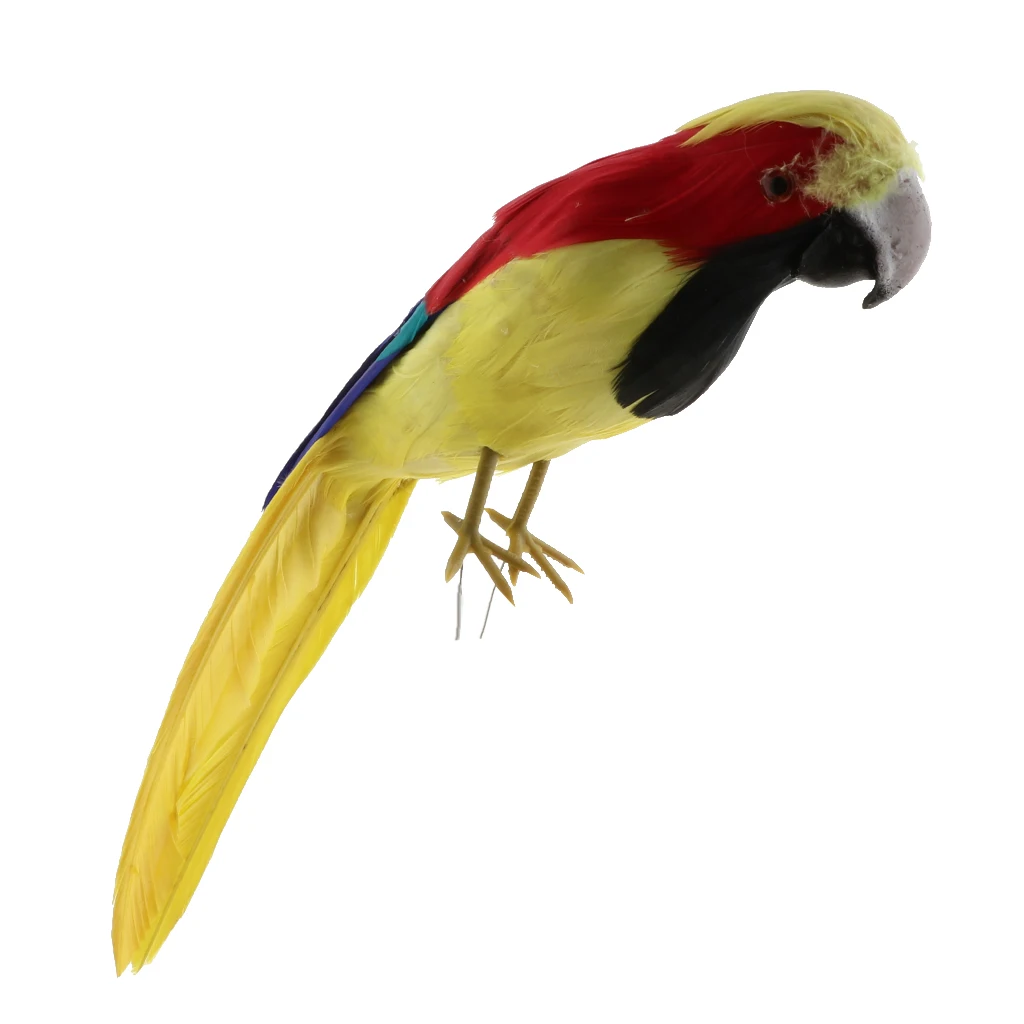 Simulation Parrot Model Artificial Feather Bird Animal Figurine Home Garden Sculptures Yard Law Ornament Decor Fancy Dress Party