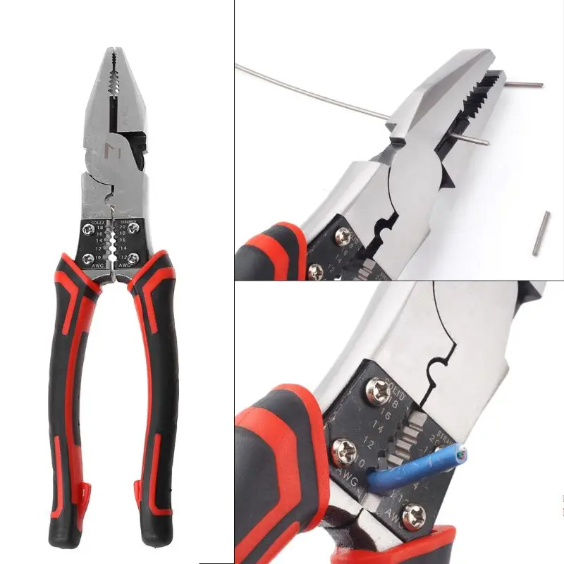 

Pro Multifunctional Flat Nose Cable Wire Plier Stripper Crimper Cutter Cutting Jewelry Handle Tool