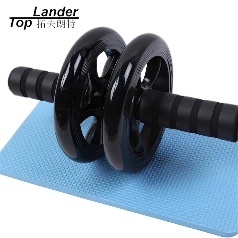 

Ab Wheel Roller with Mat Knee Kneel Pad Double Wheel Training Rollers Gym Fitness Workout Abdominal Abs Roller