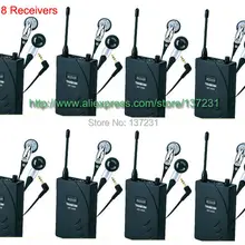 8 приемников UHF-938R Беспроводная система гида для посещений и туризма конференции обучения и обучения один приемник и наушники
