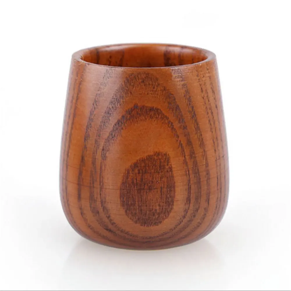 

Handmade Natural Solid Wooden Water Tea Cup Durable Saucers Tableware 100ml