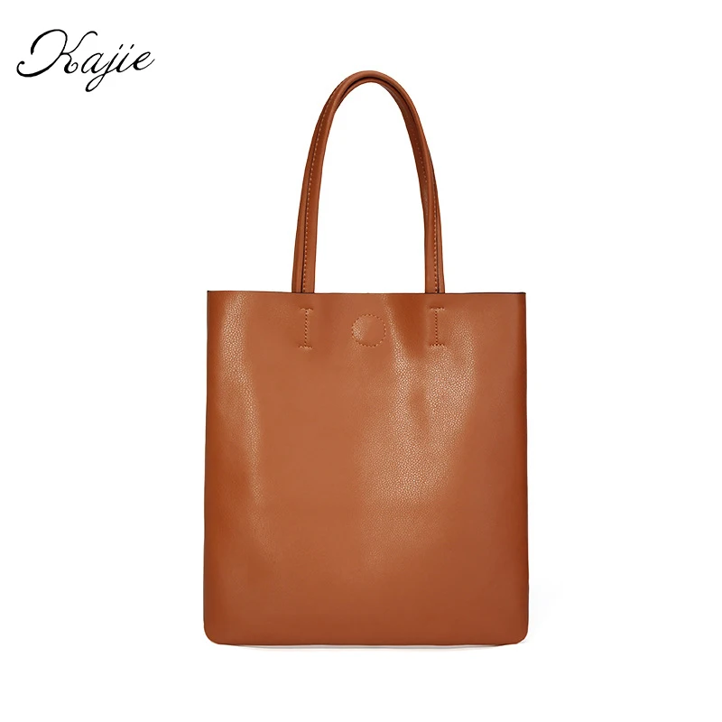 

Korean Style Genuine Leather Women Handbags Foldable Shopping Tote Bags Luxury Designer Famous Brand Ladies Shoulder Bags