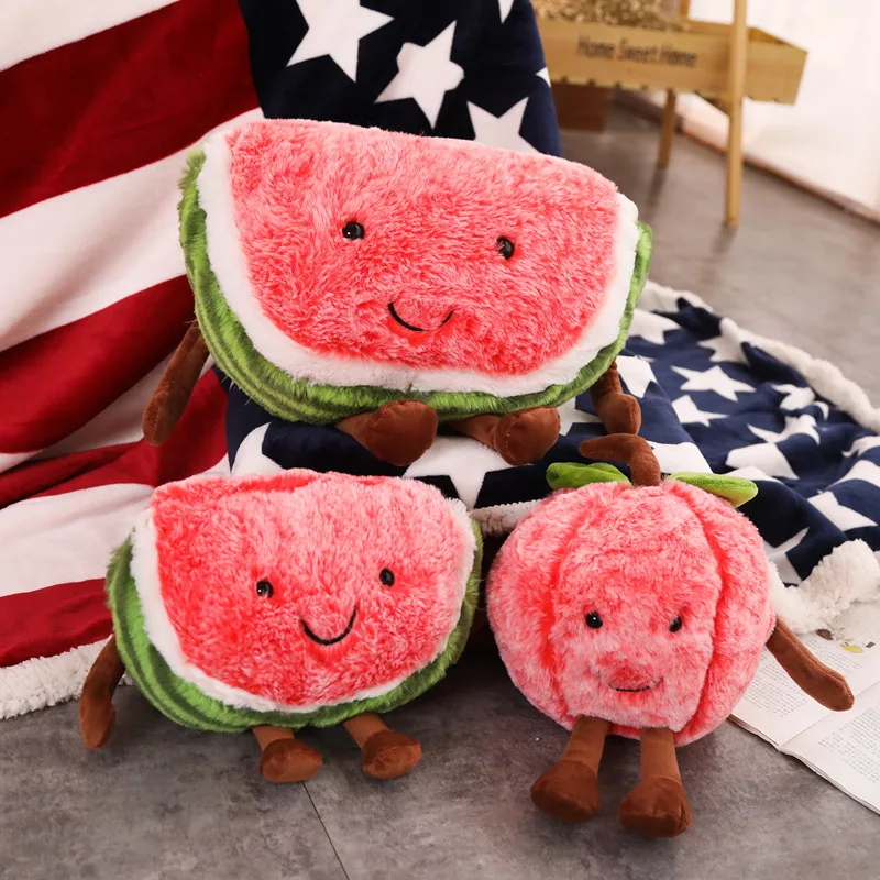 Vanmajor Cute Watermelon Cherry Plush Toy Lovely Cartoon Fruit Plush