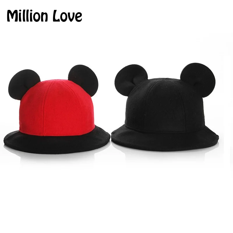 

2017 Million Love Autumn Winter Baby kids hat Mickey Ear cap Children bonnet bebes enfant fashion boy girl hats caps gift