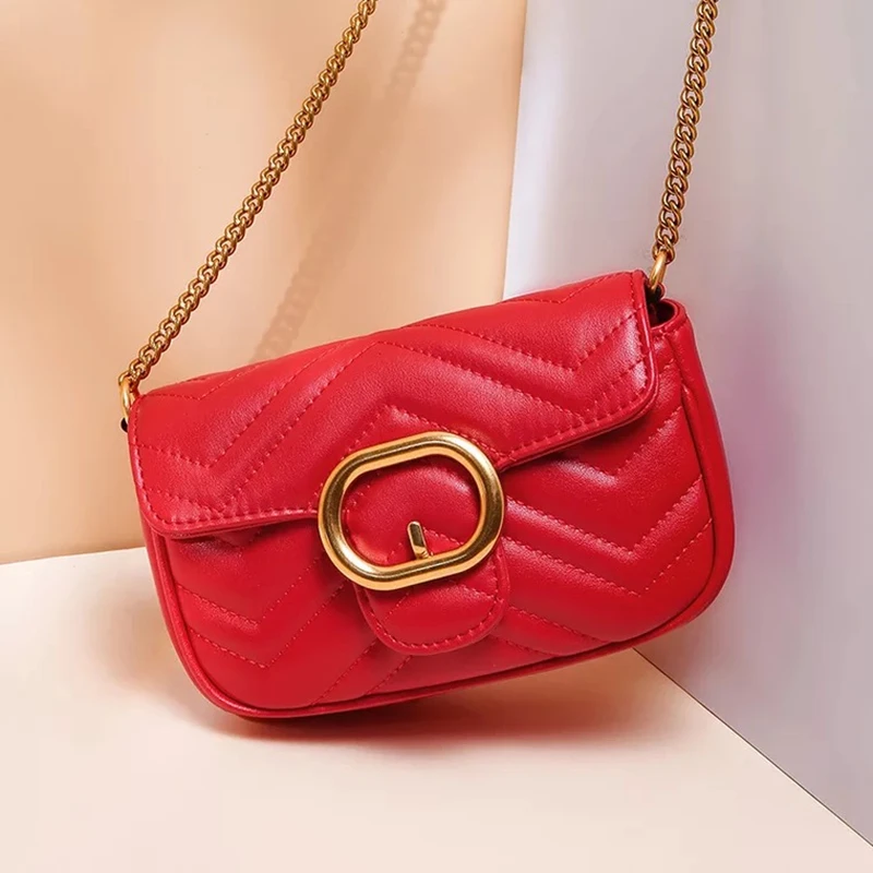

IMIDO new leather European and American fashion luxury fashion design small square bag leather chain shoulder diagonal fe