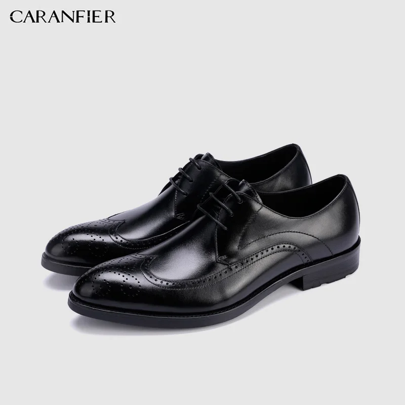 Мужские классические туфли CARANFIER из натуральной кожи однотонные повседневные