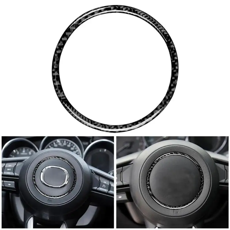 Углеродное волокно рулевое колесо подкладке наклейки для Mazda3 Axela