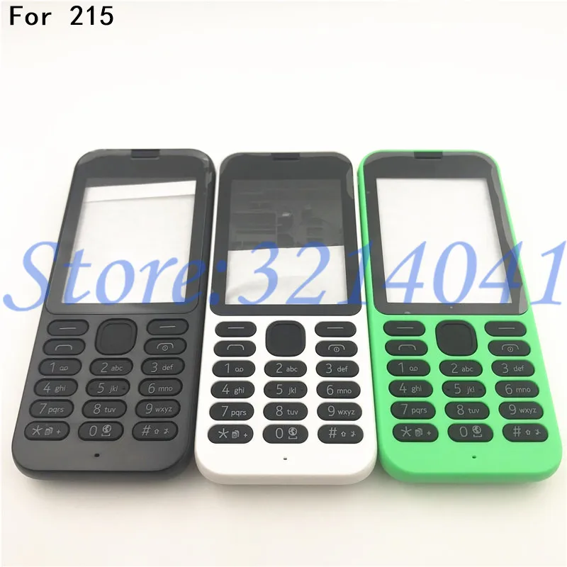 

New Plastic Full Housing For Nokia 215 Full Complete Mobile Phone Housing Cover Case+English Keypad+Logo