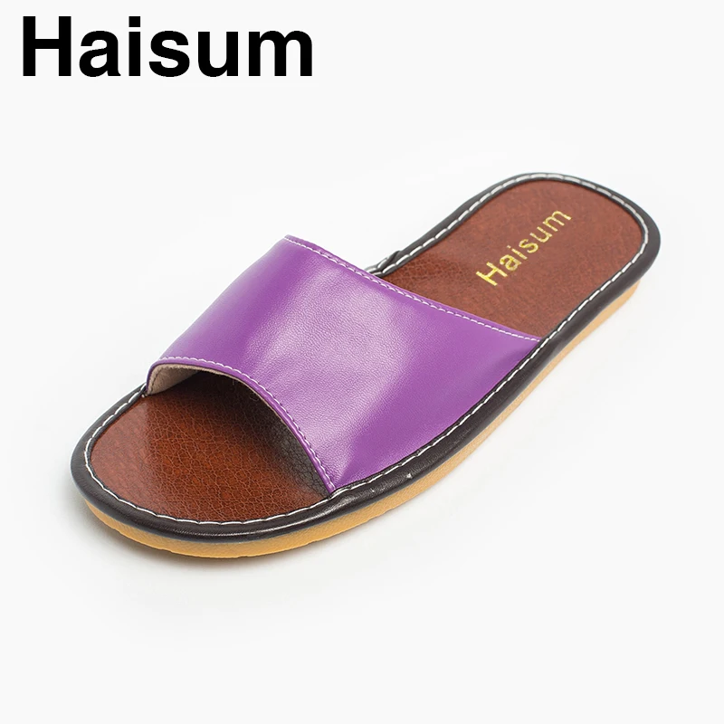 

Ladies Slippers Spring And Summer Pu Leather Home Indoor Slip Non-slip Slippers 2018 New Hot Haisum H-8807
