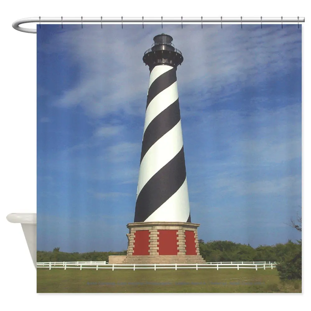Cape Hatteras Lighthouse Shower Curtain Decorative Fabric Shower