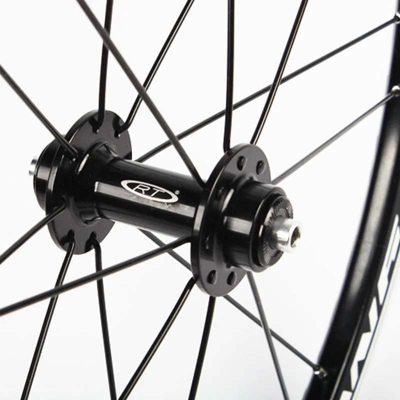 Cheap 20 inch V Brake 406/451  O.L.D. Front 74mm Rear 130mm Clincher Fold bike BMX Wheelset Wheel UD Matt 4