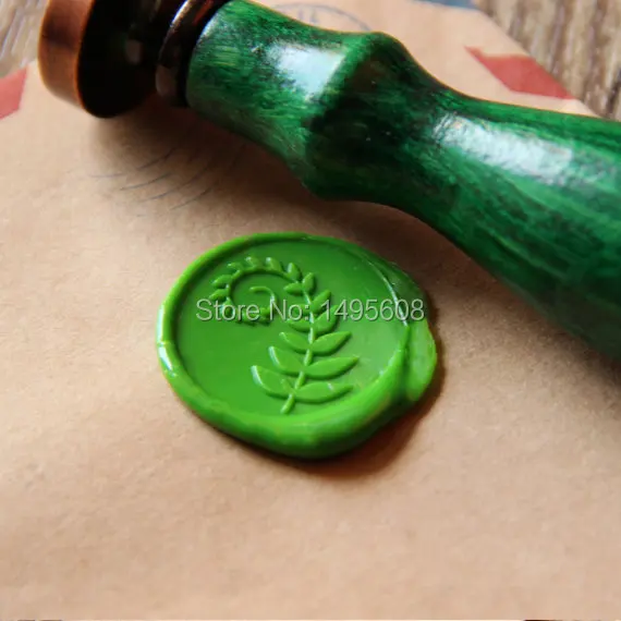 

Fern leaf Wax Seal Stamp/ green leaf Sealing Wax Seal/wedding Wax Stamp WS085