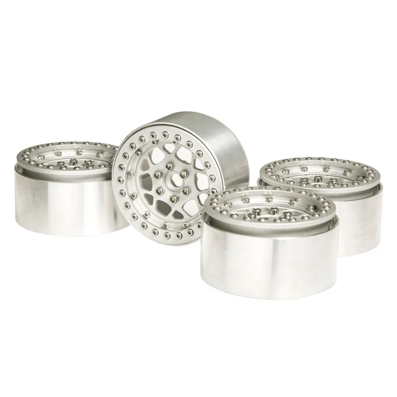 

Alloy 4 Pcs/Set Silver 1/10 RC Crawler 2.2 Beadlock Wheels Rim for 1/10 SCX10 90018 RC Rock Crawler Top Quality