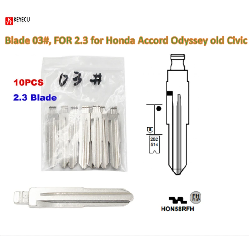 Keyecu 10 шт./лот Универсальные пульты Flip Blade 03 # для KD Remote 2 3 Honda Accord Odyssey old Civic |