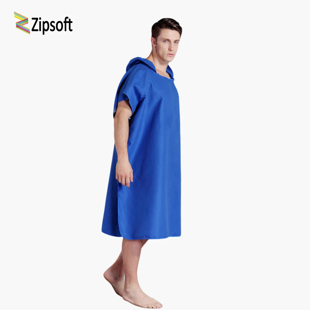 Zipsoft toalha de praia microfibra com capuz poncho toalha roupão de banho com capuz absorvente secagem rápida fácil para pano em mudança 2019novo