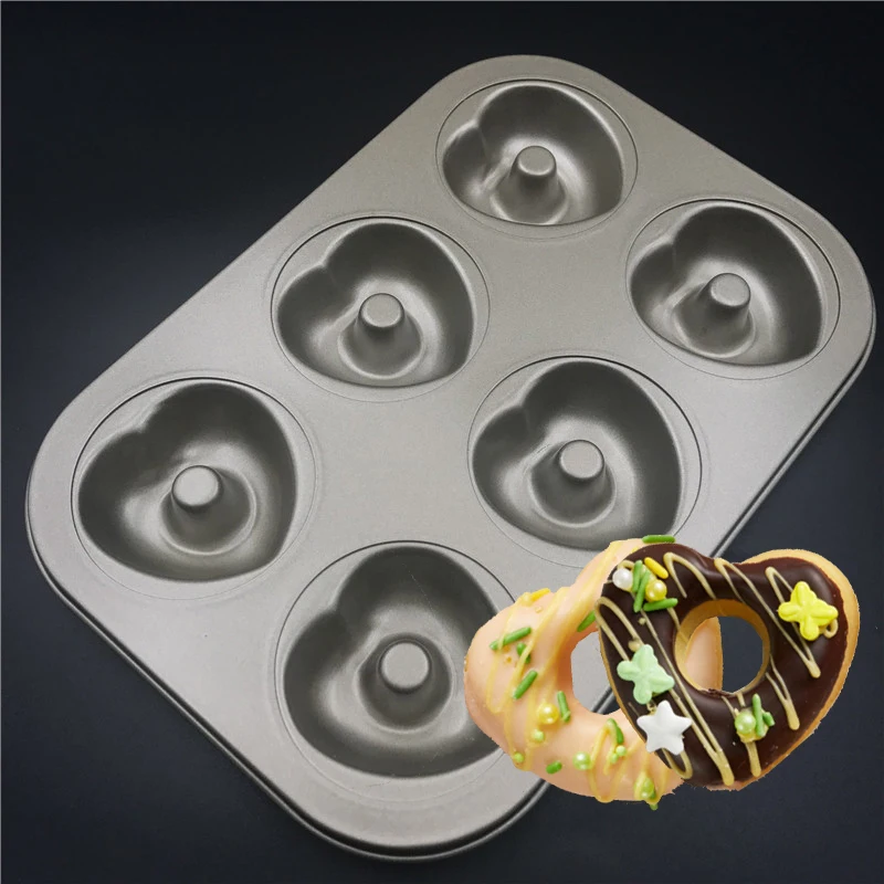 

Non-stick Carbon Steel Cupcake Muffin Mold Heart Donuts Shaped Baking Pan Cake Pan Cookie Mold Kitchen Tools