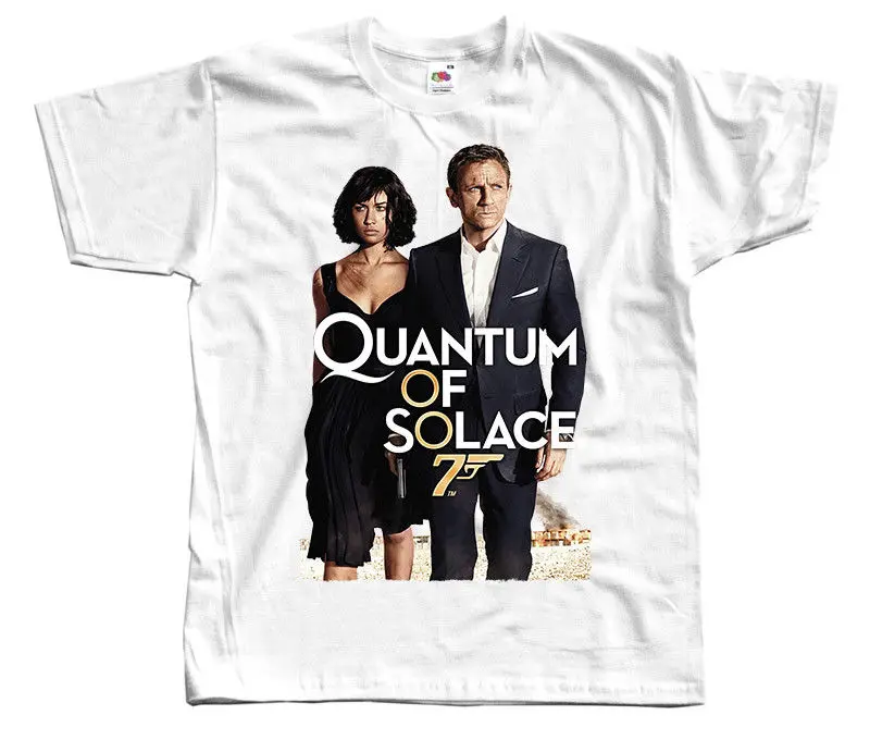 Футболка Quantum Of Solace James Bond белая футболка Zink все размеры от S до 4Xl | Мужская одежда