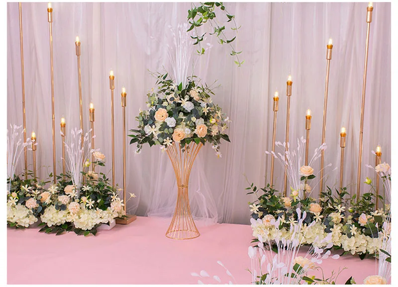 Flone Artificial Silk Hydrangea Rose Flower Row Wedding Road Lead T Station Stage DIY Background Art Home Decoration Accessories (16)