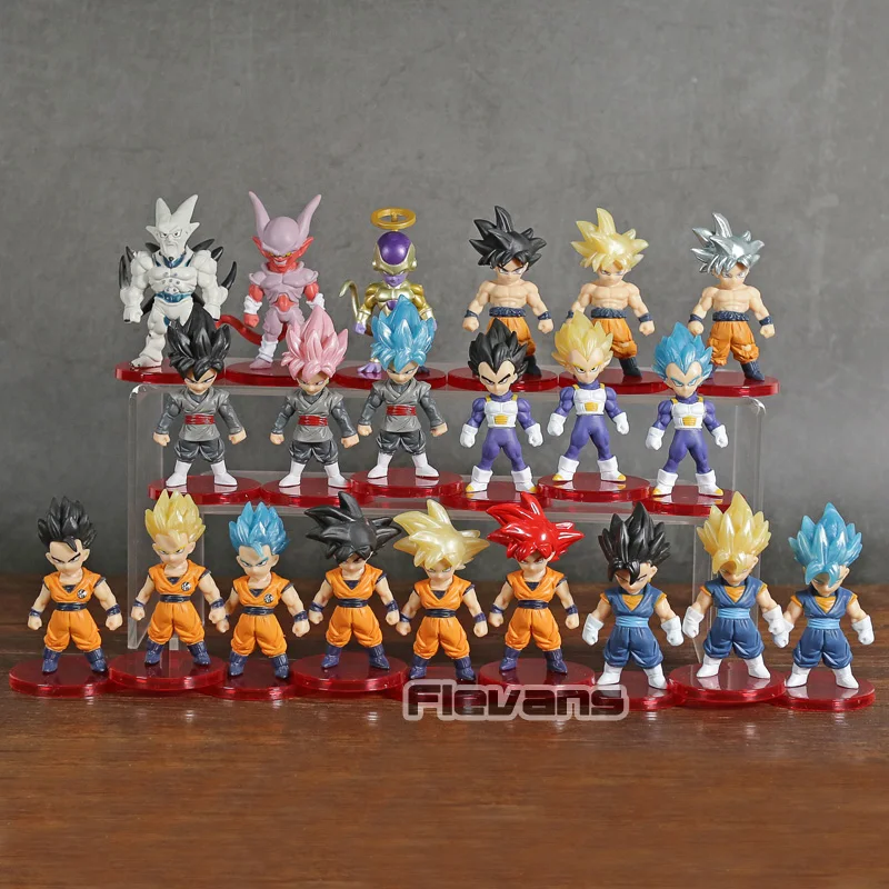 

Dragon Ball Z Super Saiyan Son Goku Gohan Vegeta Vegetto Janenba Freeza Collectible PVC Figures Toys 21pcs/set