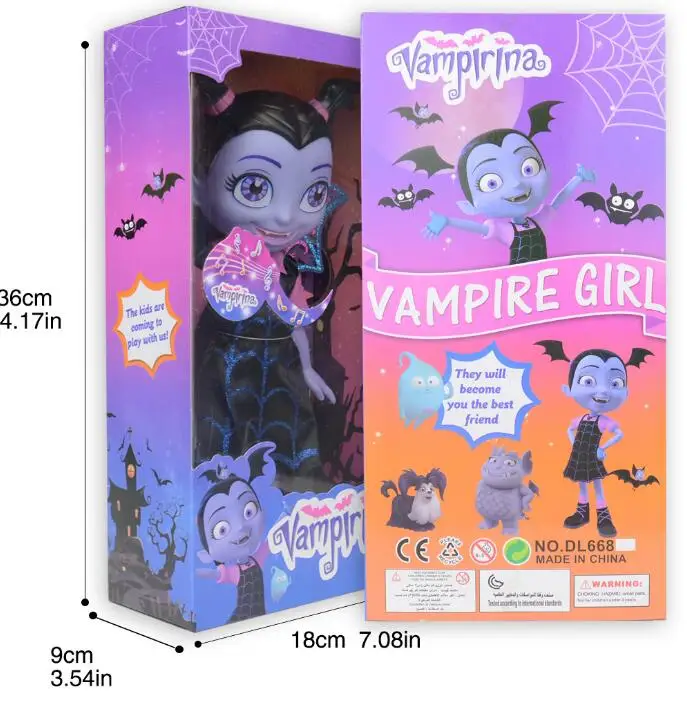 Junior Vampirina игрушка куклы с светильник и музыка Vampirina девушка фигура игрушки для детей Brinquedos - Цвет: with box