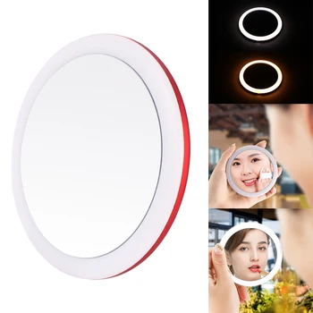 

Compact Travel Makeup Mirror Small Portable Handheld Magnifying Cosmetic Lighted Round Mini Foldable Round HD Mirror