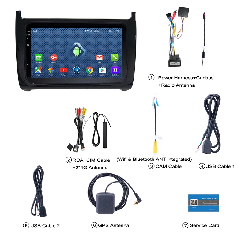 Clearance Wanqi Android 8.0 2+32G  wifi and 4G 2.5D full touch screen For Volkswagen POLO sedan 2008-2018 car gps radio video dvd player 5