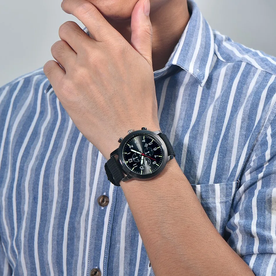 Мужские часы Топ бренд XINEW нейлоновый ремешок светящиеся стрелки кварцевые часы календарь повседневные часы Relogio Masculino