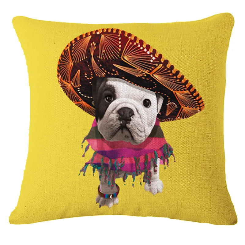 French Bulldog Pillow Cover 18x18 - Corduroy Decorative Throw With Hidden Zipper