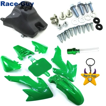 

Green Plastic Fairing Fender Body Kits + Mounting Screws + Fuel Tank + Vent Valve For XR50 CRF50 Chinese Pit Dirt Trail Motor Bi