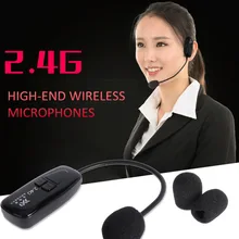 2.4G Wireless Microphone Speech Headset Megaphone Radio Mic For Loudspeaker Teaching Meeting Guide Mic With 6.5mm Adapter L3EF