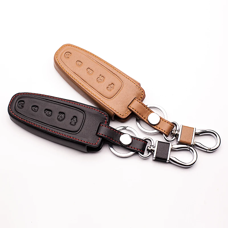 5 кнопок дистанционного ключа автомобиля кожаный чехол держатель для Ford Explorer Edge MKX MKT аксессуары для автомобильных ключей защитная оболочка автомобиля-Чехлы