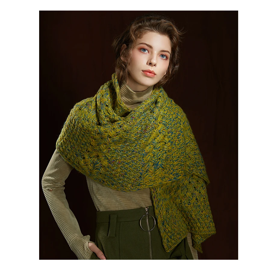 Winter Women Scarf Wool Knit Thick Scarves Female 2019 New Most Popular Design Shawls Warmer Women's Scarves Warm Ladies Scarf (12)