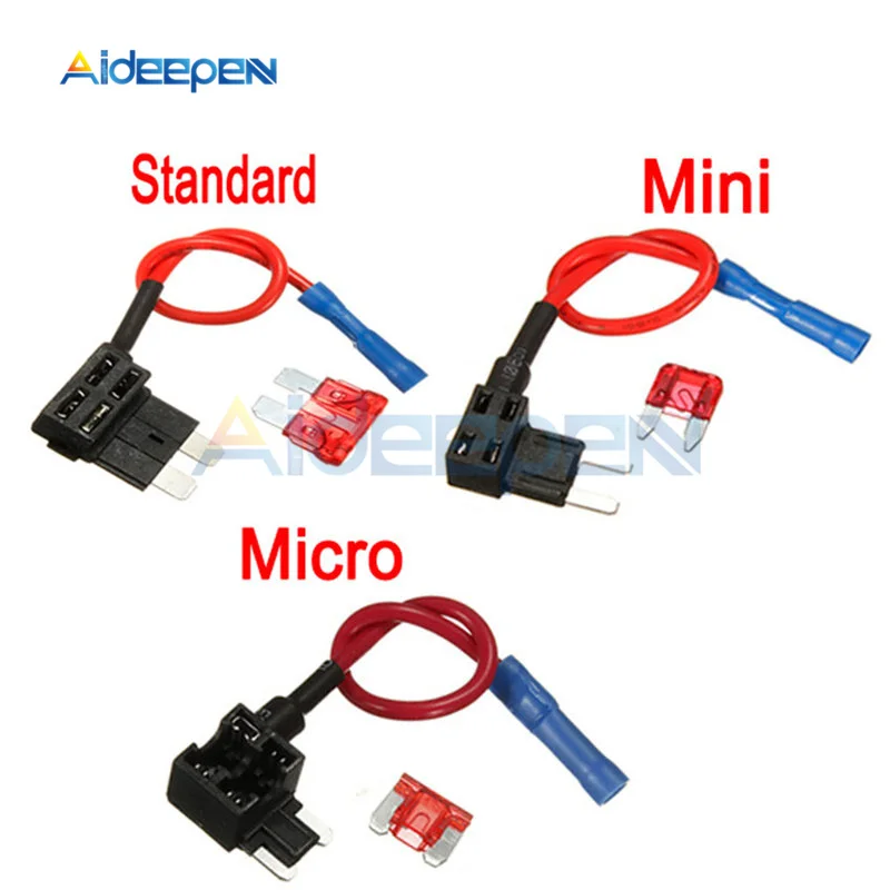 1 шт. 12 в держатель предохранителя Add-a-circuit TAP адаптер микро мини стандарт ATM, APM лезвие автоматический предохранитель с 10A лезвие автомобильный предохранитель с держателем