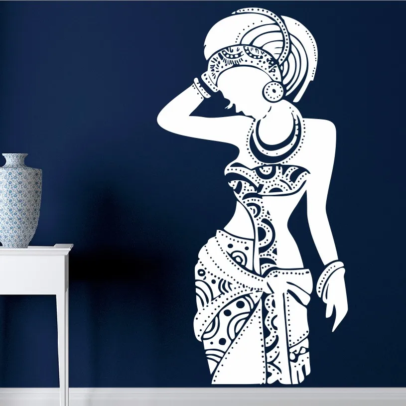 Beautiful Black Woman Wall Sticker Vinyl Art Poster Stickers African