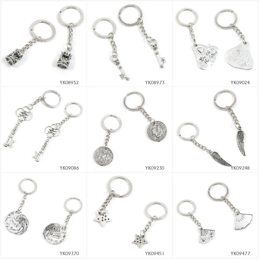 

Metal Antique Silver Keychain Keyring Keytag Key Chain Ring Merry-go-round Magic Skeleton Heart Signs Tag Santoro Netherlands