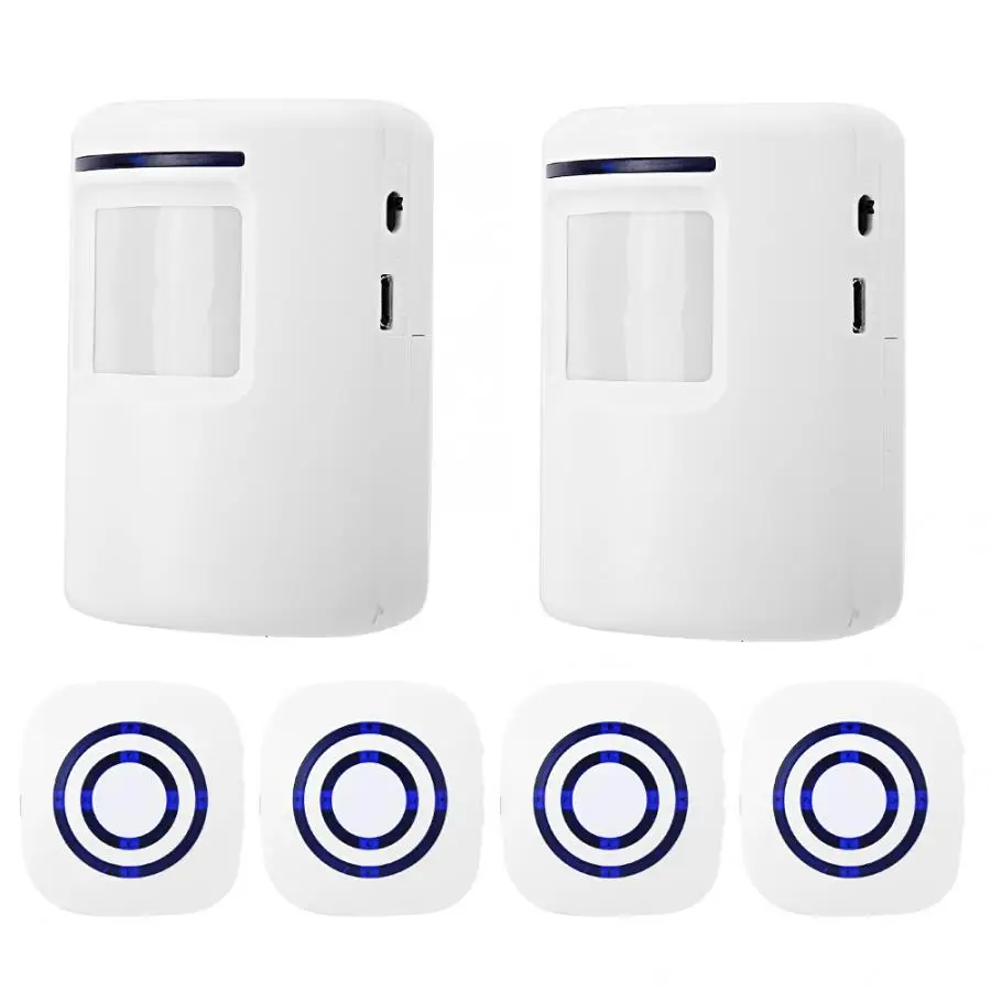 

1V2 Sensor Receiver Wireless IR Door Bell Security PIR Motion Detector Alert 110-240V waterproof smart door bell