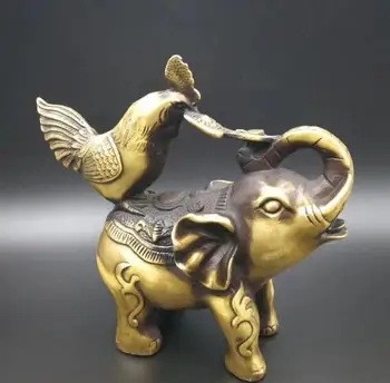 

Chinese pure brass home decorative Chicken rooster and elephant arts crafts statue